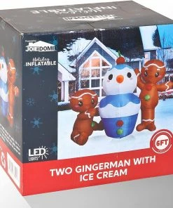 Joiedomi 6ft Two Gingerman With Ice Cream Inflatable Inflatables 7 Joiedomi 6ft Two Gingerman With Ice Cream Inflatable Inflatables