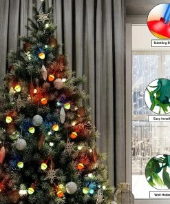 Joiedomi 9 Count Multicolor Bubble String Lights, 2Pcs