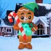 Joiedomi 6ft Christmas Inflatable Gingerman Holding Candy Cane Inflatables