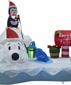 Joiedomi Inflatables 6ft Inflatable Christmas Penguin Go Fishing