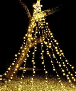 Joiedomi All Holiday Decor 345 LED 8 Lighting Modes Waterfall Lights Warm White