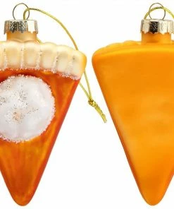 Joiedomi Christmas Glass Pumpkin Pie Ornament, 2 Pcs