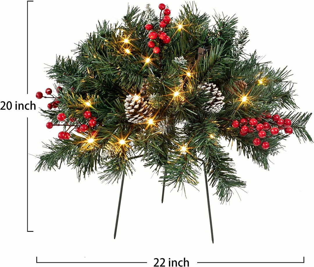 Joiedomi Frosted Urn Filler With Cones & Red Berries 1 Joiedomi Frosted Urn Filler With Cones & Red Berries