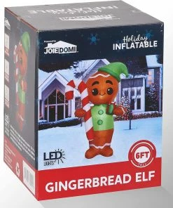 Joiedomi 6ft Christmas Inflatable Gingerman Holding Candy Cane Inflatables 7 Joiedomi 6ft Christmas Inflatable Gingerman Holding Candy Cane Inflatables