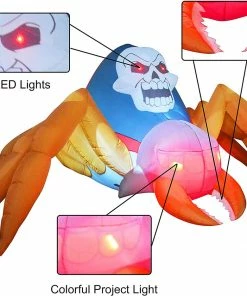 Joiedomi 6ft Giant Spider With Halloween Skull Markings