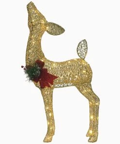 Joiedomi All Holiday Decor 3ft LED Yard Lights - Fabric Gold Fawn