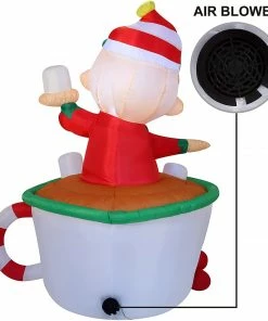 Joiedomi 6ft Inflatable Elf In Mug Inflatables 10 Joiedomi 6ft Inflatable Elf In Mug Inflatables