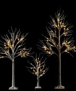 Joiedomi White Birch Tree Decoration Combo Set, 2ft, 4ft, 6ft Lights