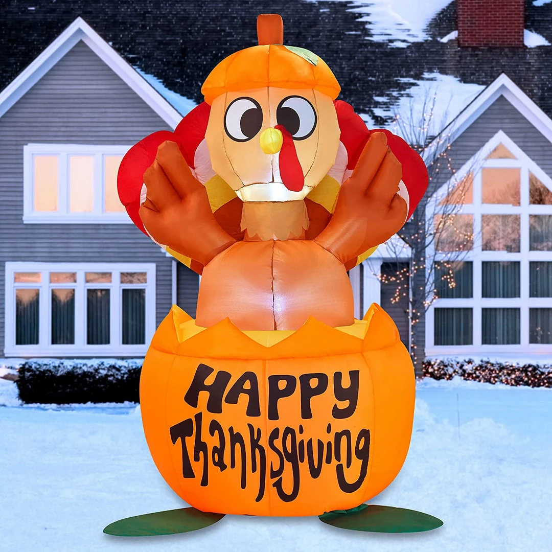 Joiedomi 6ft Thanksgiving Inflatable Turkey On Pumpkin 1 Joiedomi 6ft Thanksgiving Inflatable Turkey On Pumpkin