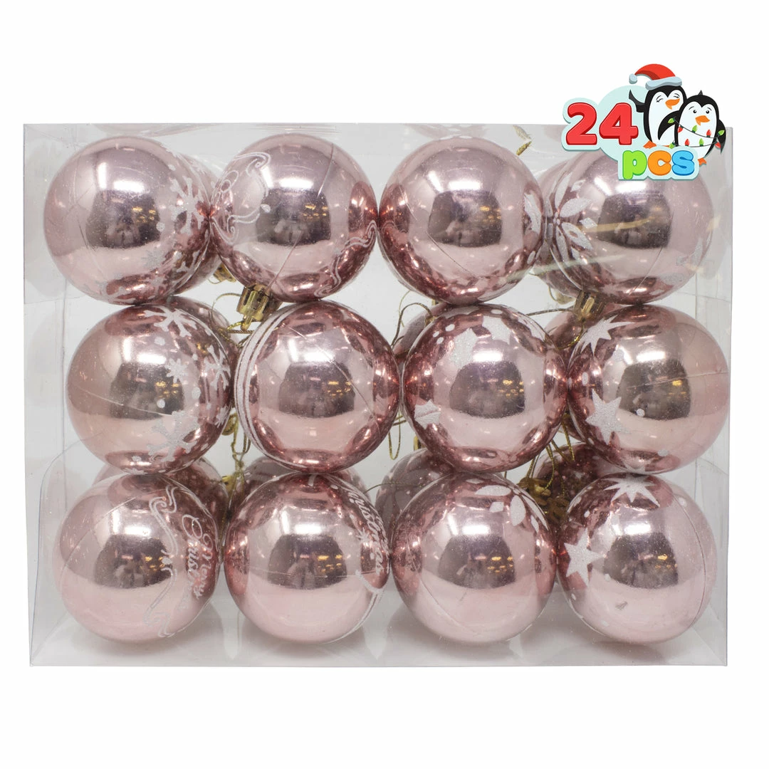 Joiedomi All Holiday Decor 60mm/2.36" Rose Gold Christmas Ornament With Glittering Painting 24Pcs 1 Joiedomi All Holiday Decor 60mm/2.36" Rose Gold Christmas Ornament With Glittering Painting 24Pcs