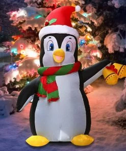 Joiedomi Inflatables Tall Christmas Holiday Penguin Inflatable (5 Ft)