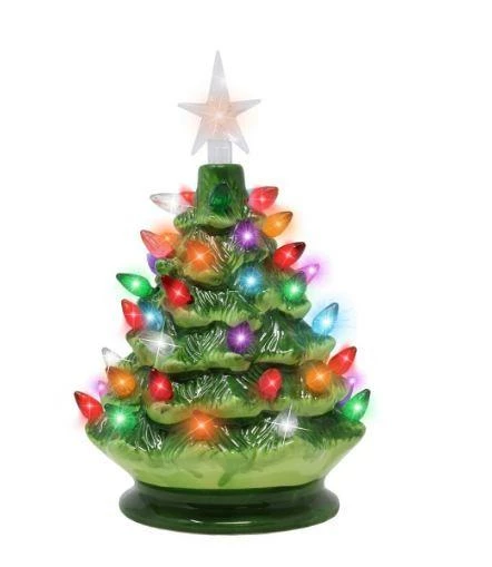 Joiedomi 9" Tabletop Prelit Ceramic Christmas Tree 1 Joiedomi 9" Tabletop Prelit Ceramic Christmas Tree