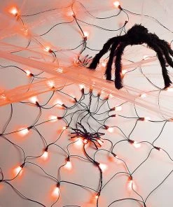 Joiedomi All Holiday Decor 60” Light-up Orange Spider Web