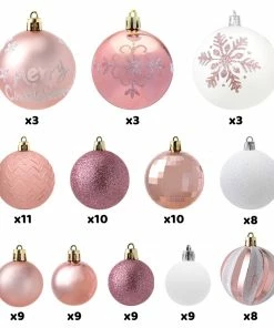Joiedomi 112 Pcs Rosegold & White Christmas Assorted Ornaments With A Star Tree Topper All Holiday Decor 7 Joiedomi 112 Pcs Rosegold & White Christmas Assorted Ornaments With A Star Tree Topper All Holiday Decor