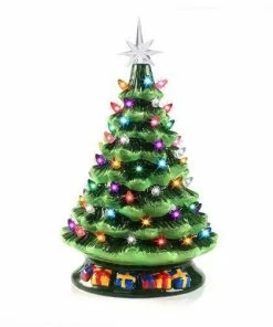 Joiedomi All Holiday Decor 15" Tabletop Prelit Ceramic Christmas Tree With 70 Multicolor Bulbs