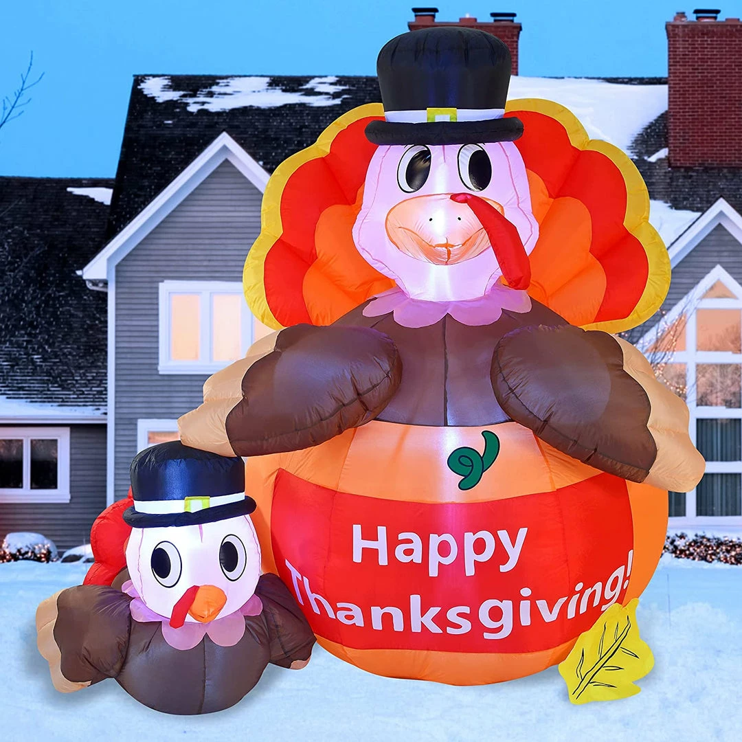 Joiedomi 6ft Thanksgiving Happy Turkey Inflatable 1 Joiedomi 6ft Thanksgiving Happy Turkey Inflatable