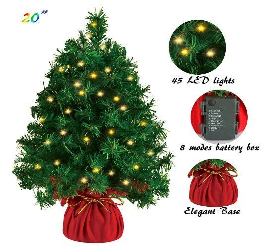 Joiedomi 20¡± Tabletop Mini Christmas Tree Prelit With 45 Clear LED Lights(8 Light Modes) 2 Joiedomi 20¡± Tabletop Mini Christmas Tree Prelit With 45 Clear LED Lights(8 Light Modes)