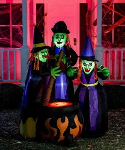 Joiedomi 6ft Halloween Three Witch Around Cauldron Inflatable Inflatables