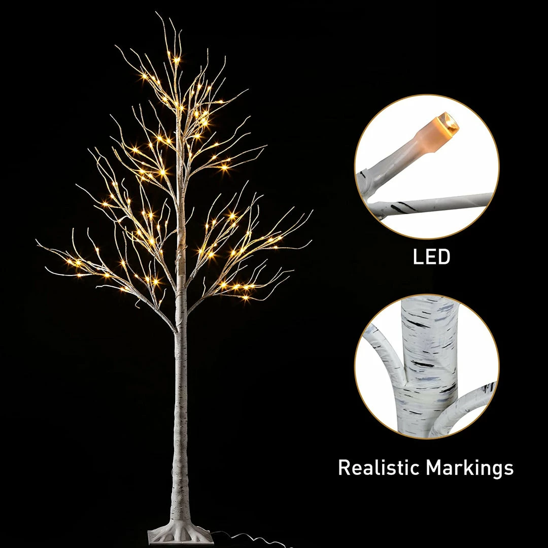 Joiedomi White Birch Tree Decoration Combo Set, 2ft, 4ft, 6ft Lights 6 Joiedomi White Birch Tree Decoration Combo Set, 2ft, 4ft, 6ft Lights