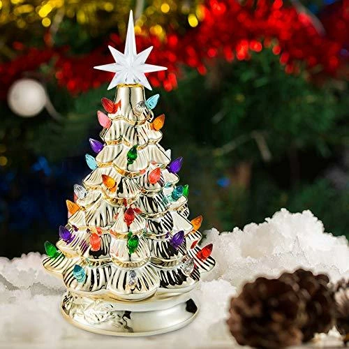 Joiedomi All Holiday Decor 12" Gold Ceramic Christmas Tree 1 Joiedomi All Holiday Decor 12" Gold Ceramic Christmas Tree