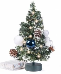 Joiedomi All Holiday Decor Prelit Tabletop Christmas Tree With Pine Cones And Ornaments
