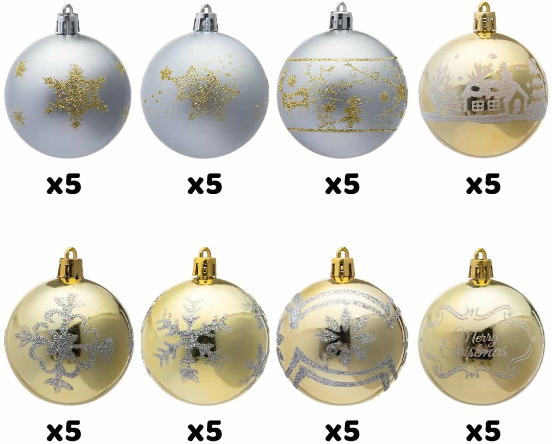 Joiedomi Christmas Ornaments Ball (Gold & Silver), 40 Pcs 3 Joiedomi Christmas Ornaments Ball (Gold & Silver), 40 Pcs