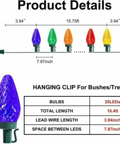 Joiedomi 16.4FT 25 Count Christmas Multicolor String Lights 8 Joiedomi 16.4FT 25 Count Christmas Multicolor String Lights