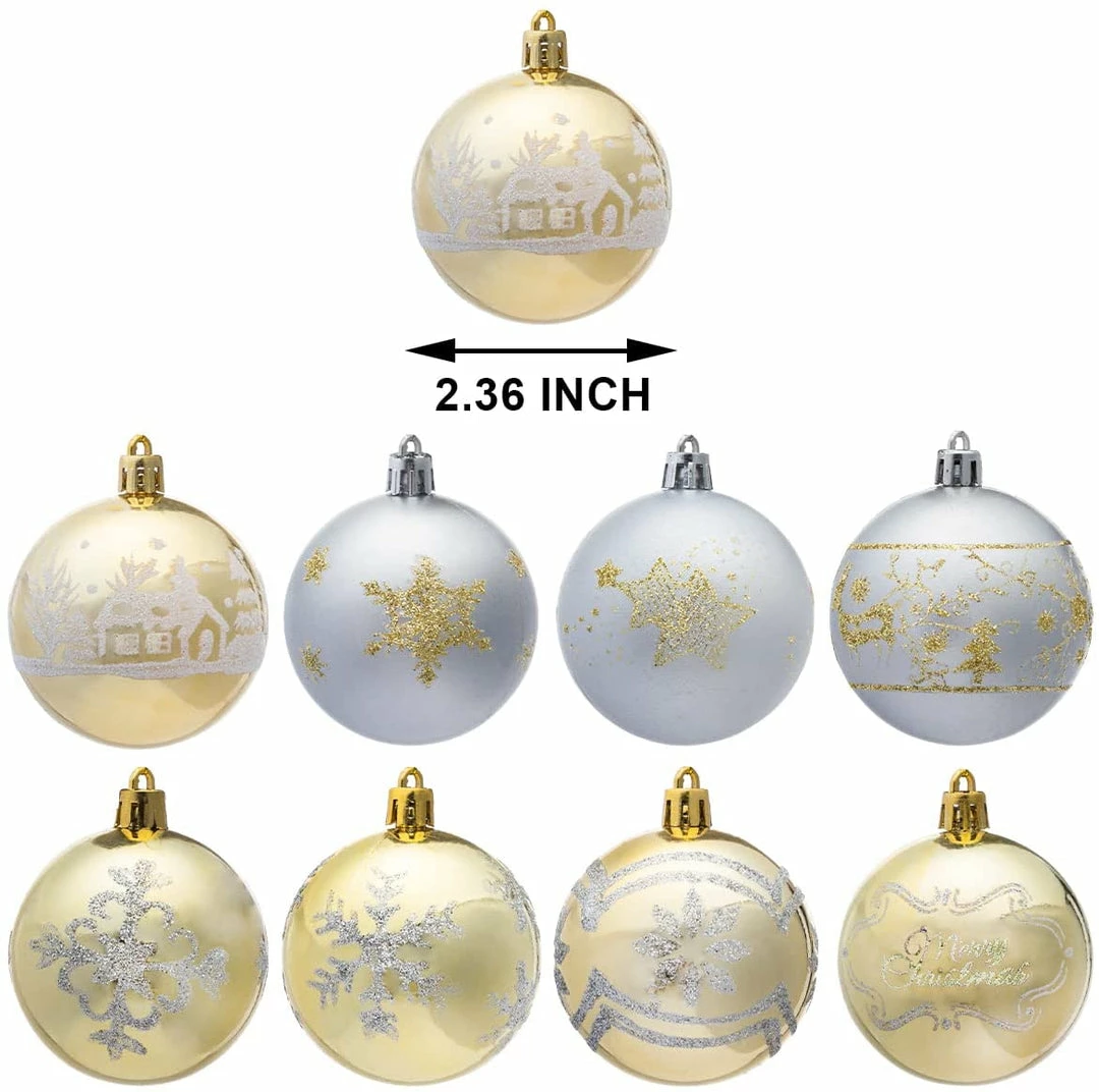 Joiedomi Christmas Ornaments Ball (Gold & Silver), 40 Pcs 2 Joiedomi Christmas Ornaments Ball (Gold & Silver), 40 Pcs