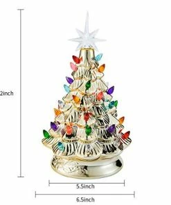 Joiedomi All Holiday Decor 12" Gold Ceramic Christmas Tree 6 Joiedomi All Holiday Decor 12