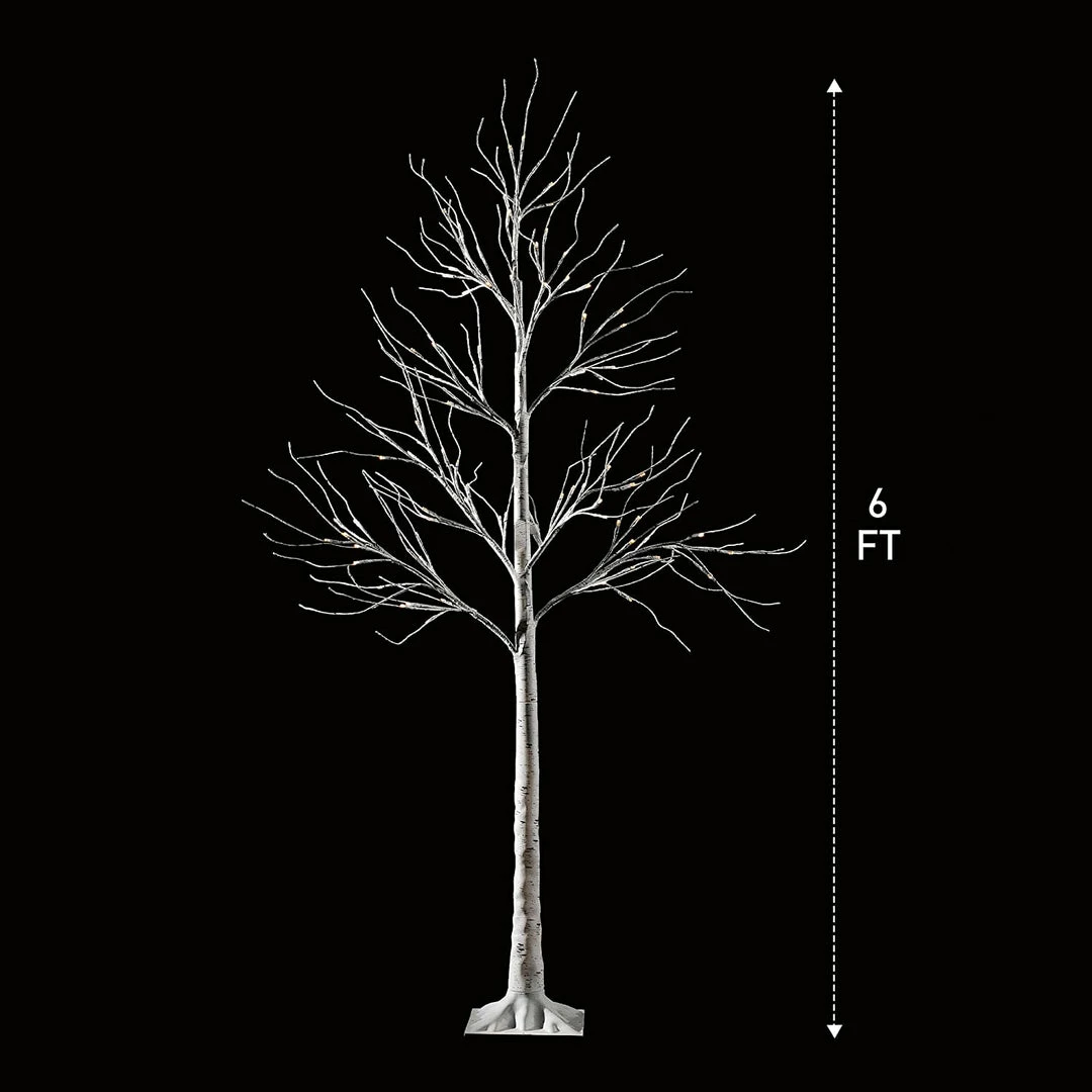 Joiedomi 6ft White Birch Tree Decoration With 96 LED Lights, 2Pcs All Holiday Decor 4 Joiedomi 6ft White Birch Tree Decoration With 96 LED Lights, 2Pcs All Holiday Decor