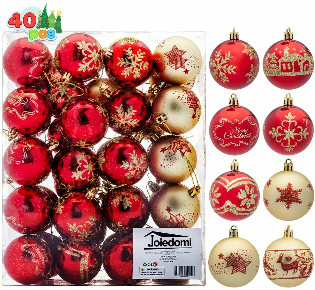 Joiedomi Christmas Ornaments Ball (Red & Gold), 40 Pcs All Holiday Decor 3 Joiedomi Christmas Ornaments Ball (Red & Gold), 40 Pcs All Holiday Decor