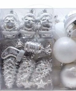 Joiedomi All Holiday Decor 81 Pcs Assorted Shape Christmas Ornaments (Silver&White) 5 Joiedomi All Holiday Decor 81 Pcs Assorted Shape Christmas Ornaments (Silver&White)
