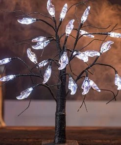 Joiedomi All Holiday Decor 1.5ft LED Glitter Tree - White Ghost