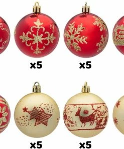 Joiedomi Christmas Ornaments Ball (Red & Gold), 40 Pcs All Holiday Decor