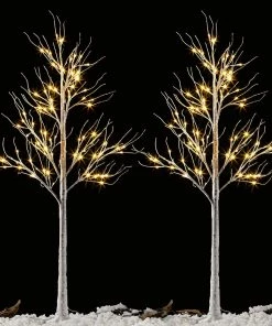 Joiedomi 6ft White Birch Tree Decoration With 96 LED Lights, 2Pcs All Holiday Decor 11 Joiedomi 6ft White Birch Tree Decoration With 96 LED Lights, 2Pcs All Holiday Decor