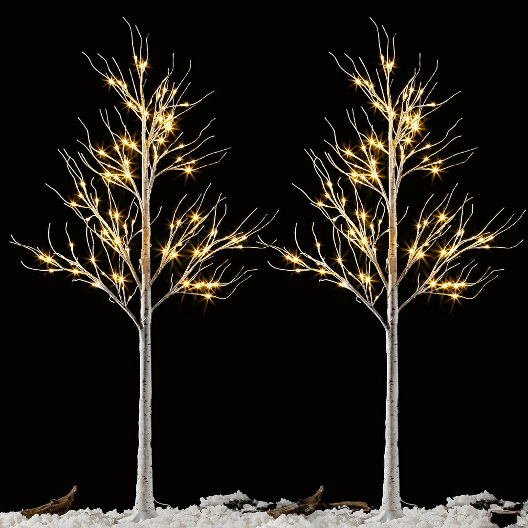Joiedomi 6ft White Birch Tree Decoration With 96 LED Lights, 2Pcs All Holiday Decor 6 Joiedomi 6ft White Birch Tree Decoration With 96 LED Lights, 2Pcs All Holiday Decor