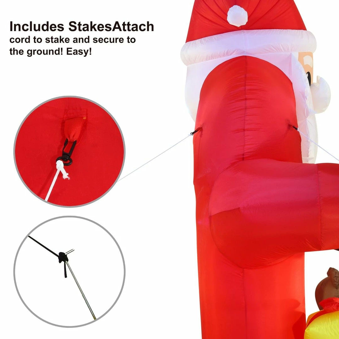 Joiedomi Giant Santa Claus With Gift Boxes Archway Inflatable (11 Ft) 3 Joiedomi Giant Santa Claus With Gift Boxes Archway Inflatable (11 Ft)