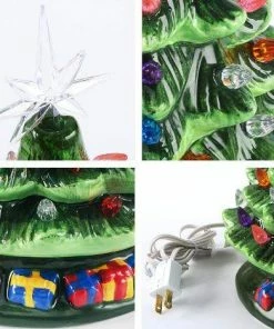 Joiedomi All Holiday Decor 15" Tabletop Prelit Ceramic Christmas Tree With 70 Multicolor Bulbs 6 Joiedomi All Holiday Decor 15