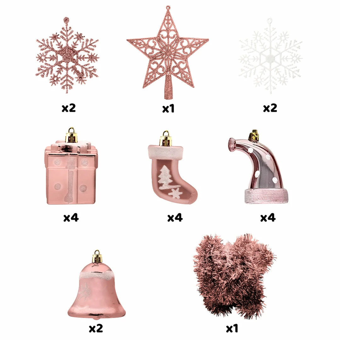 Joiedomi 112 Pcs Rosegold & White Christmas Assorted Ornaments With A Star Tree Topper All Holiday Decor 2 Joiedomi 112 Pcs Rosegold & White Christmas Assorted Ornaments With A Star Tree Topper All Holiday Decor