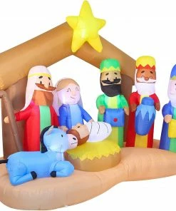 Joiedomi 6ft Inflatable Nativity Of Jesus With Three Wisemen