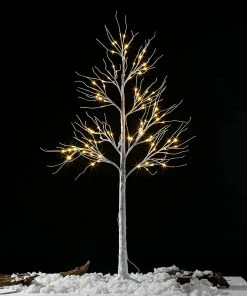 Joiedomi All Holiday Decor 6ft White Birch Tree Decoration With 96 LED Lights