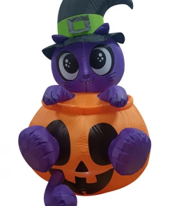 Joiedomi 5ft Cute Halloween Witch Cat In Pumpkin