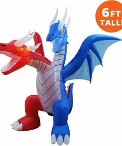 Joiedomi 6ft Inflatable Double Headed Dragon