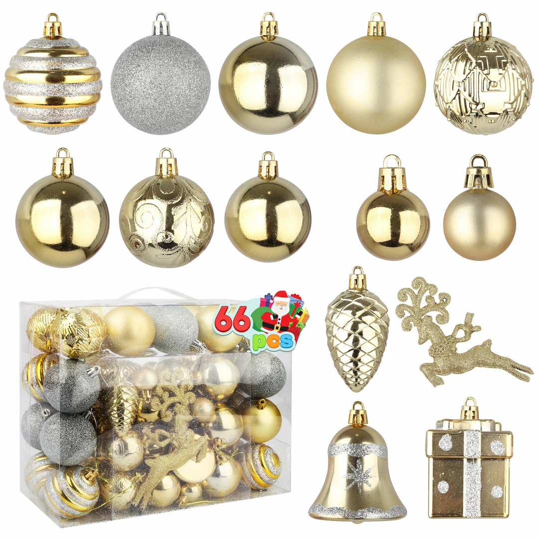 Joiedomi 66 Pcs Christmas Assorted Ornaments Gold & Silver All Holiday Decor 2 Joiedomi 66 Pcs Christmas Assorted Ornaments Gold & Silver All Holiday Decor