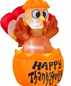 Joiedomi 6ft Thanksgiving Inflatable Turkey On Pumpkin