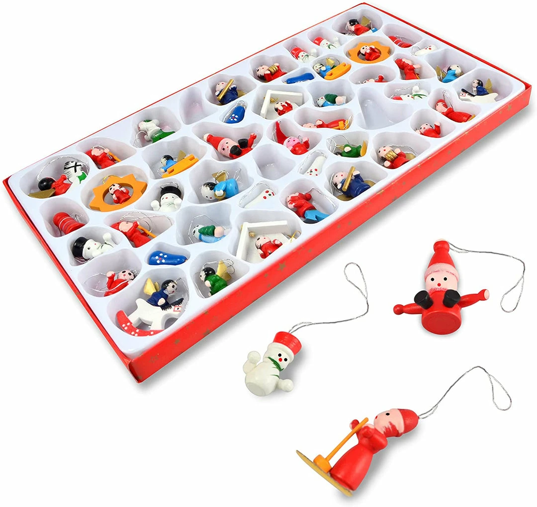 Joiedomi Wooden Mini Christmas Ornaments, 48 Pcs All Holiday Decor 2 Joiedomi Wooden Mini Christmas Ornaments, 48 Pcs All Holiday Decor
