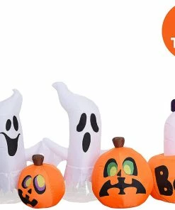 Joiedomi 7ft Inflatable Horizontal Ghost With Pumpkins