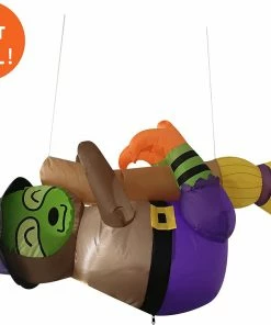Joiedomi 4 Ft Halloween Long Inflatable Witch Sloth