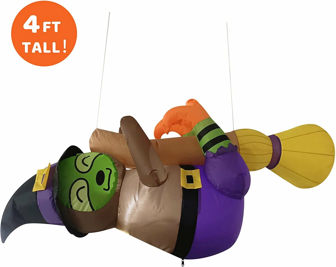 Joiedomi 4 Ft Halloween Long Inflatable Witch Sloth 2 Joiedomi 4 Ft Halloween Long Inflatable Witch Sloth