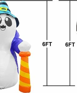 Joiedomi 6 FT Tall Halloween Cute Wizard Ghost Inflatable With Flaming Light 10 Joiedomi 6 FT Tall Halloween Cute Wizard Ghost Inflatable With Flaming Light